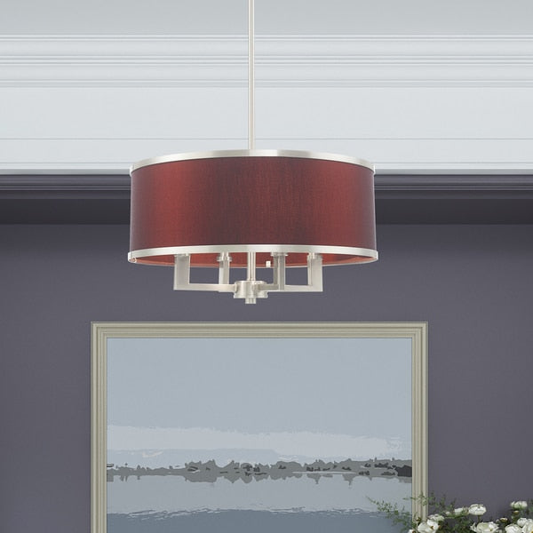 Park Ridge 4 Light Brushed Nickel Pendant Chandelier