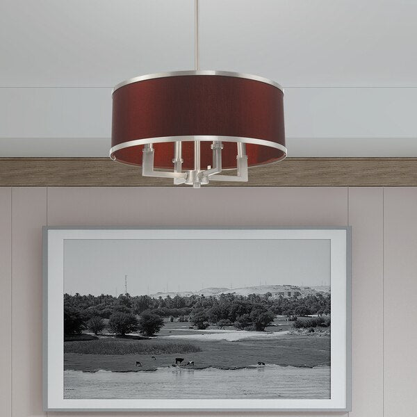 Park Ridge 4 Light Brushed Nickel Pendant Chandelier