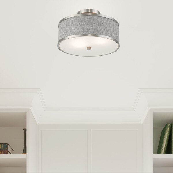 Park Ridge 2 Light Brushed Nickel Ceiling Mount
