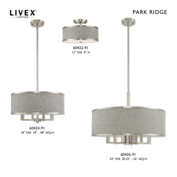 Park Ridge 7 Light Brushed Nickel Pendant Chandelier