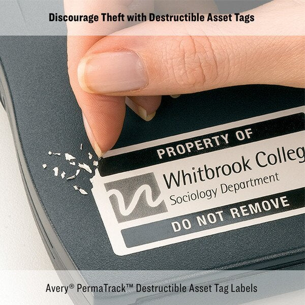 Destructible Asset Tag Labels, 3/4, PK240