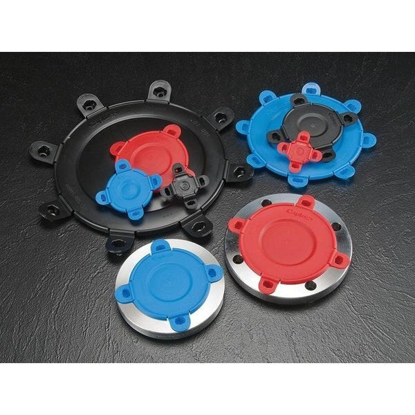 Toggle Lock FLG Protectors, Blue, Red, Low Density Polyethylene 8 PK