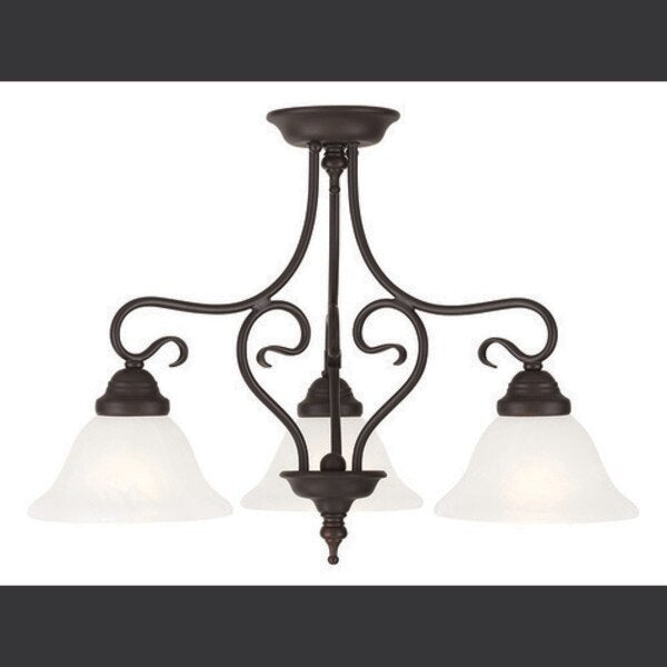 Coronado 3 Light Bronze Convertible Dinette Chandelier/Ceiling Mount