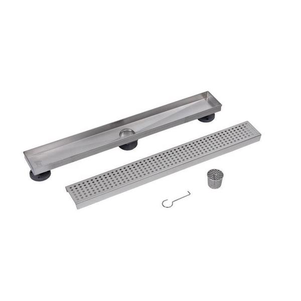 Designlineâ¢ 24 in. Stainless Steel Linear Shower Drain Square Grate