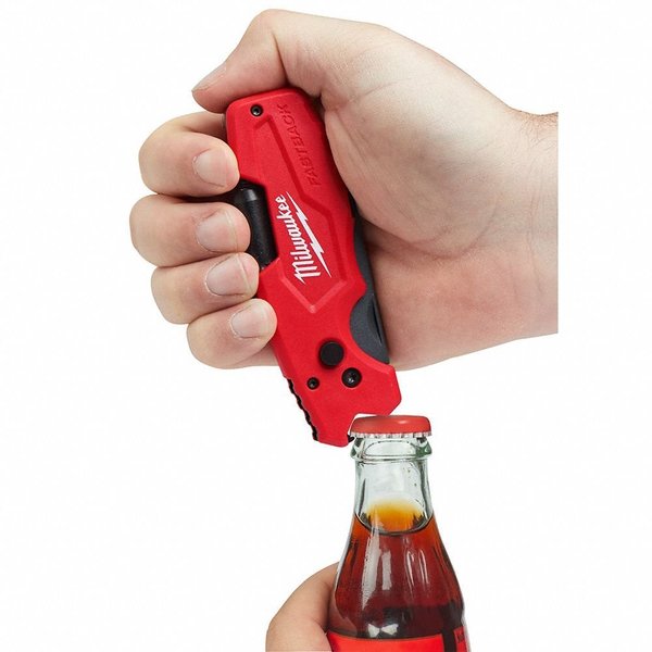 Folding Utility Knife, Manual Retraction, Straight, Wire Stripping, Bit Holding, Bottle Opening