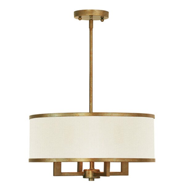 Park Ridge 4 Light Hand Painted Antique Gold Leaf Chandelier