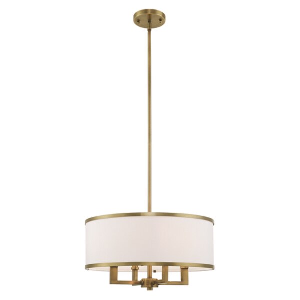Park Ridge 4 Light Antique Brass Pendant Chandelier