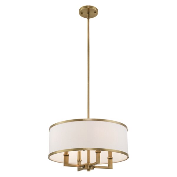Park Ridge 4 Light Antique Brass Pendant Chandelier