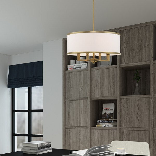 Park Ridge 4 Light Antique Brass Pendant Chandelier