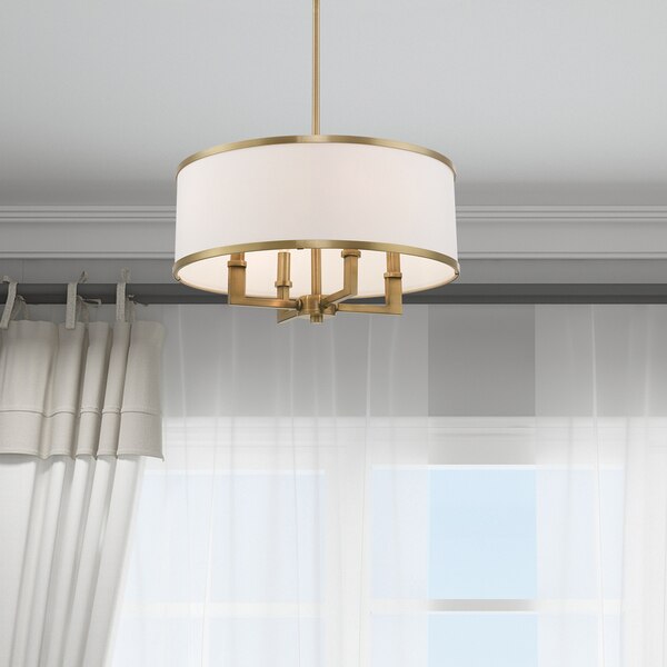 Park Ridge 4 Light Antique Brass Pendant Chandelier