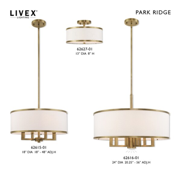 Park Ridge 7 Light Antique Brass Pendant