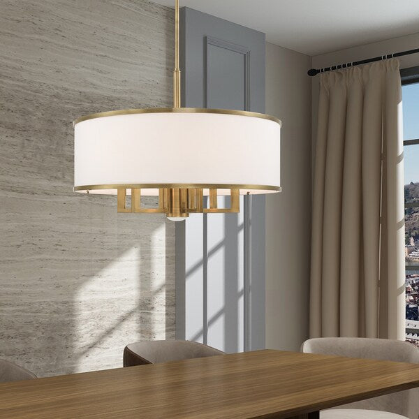 Park Ridge 7 Light Antique Brass Pendant