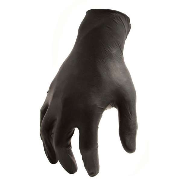 Disposable Gloves, Nitrile, Powder Free, Black, L, 100 PK