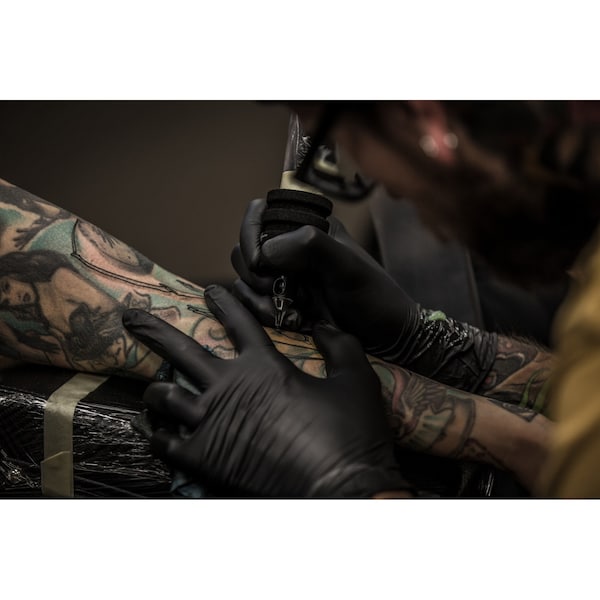 Disposable Gloves, Nitrile, Powder Free, Black, XL, 100 PK