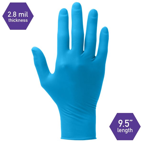 Nitrile Exam Gloves, Nitrile, Blue, 250 PK