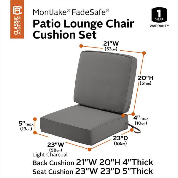 Montlake Light Charcoal Cushion Set, 23