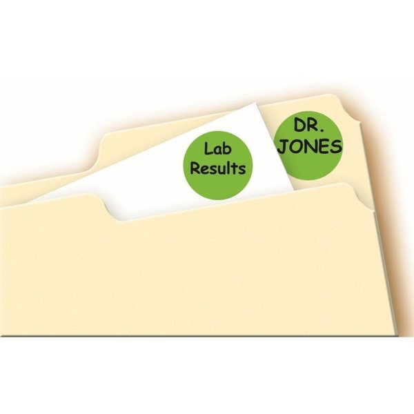 AveryÂ® Neon Green Color Coding Labels 5468, 3/4