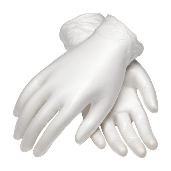Disposable Gloves, Vinyl, Powdered, Translucent White, M, 100 PK