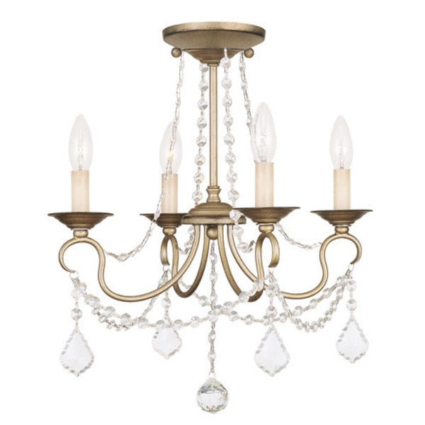 Pennington 4 Light Antique Silver Leaf Convertible