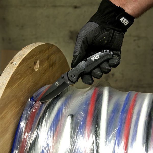 Pocket Knife Black Drop-Point Blade, Drop Point, 8.203