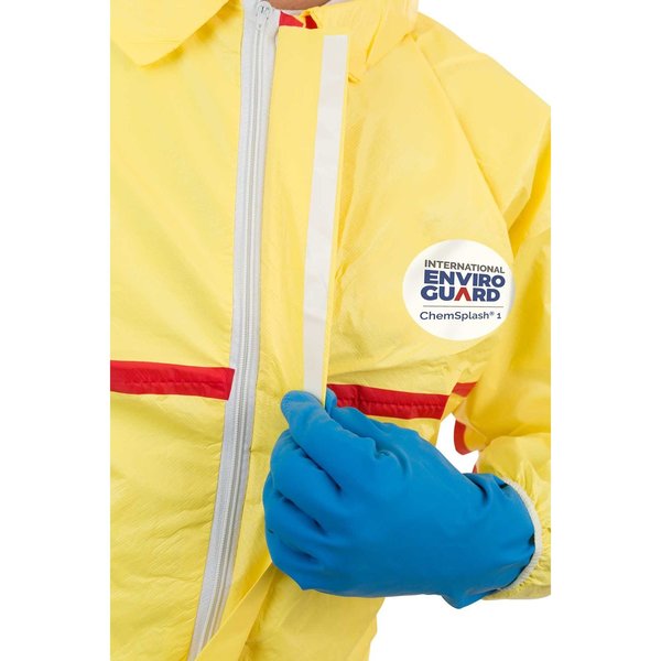 Collared Chemical Resistant Coveralls, Yellow, Zipper