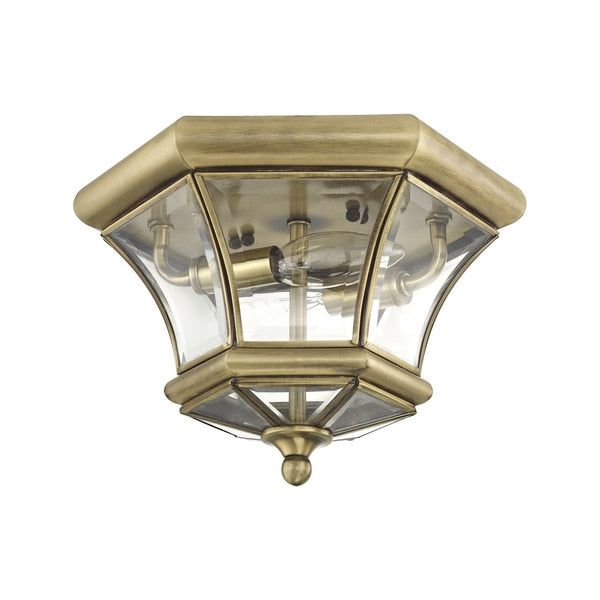 Monterey/Georgetown 2 Light Antique Brass Outdoor Ceiling Mount