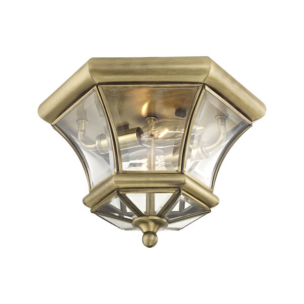 Monterey/Georgetown 2 Light Antique Brass Outdoor Ceiling Mount