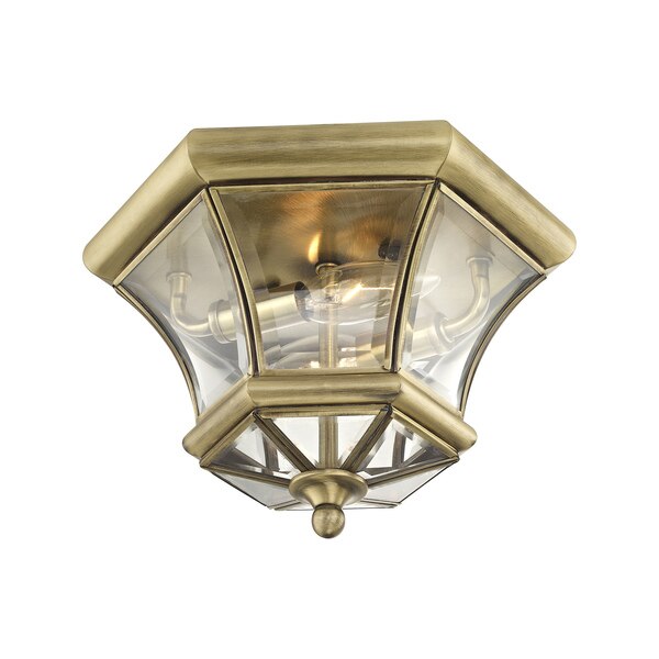 Monterey/Georgetown 2 Light Antique Brass Outdoor Ceiling Mount