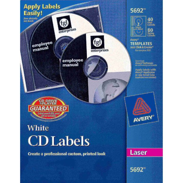 White CD Labels for Laser Printers