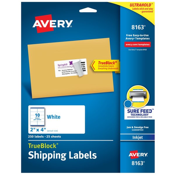 TrueBlock Shipping Labels, Sure F, PK250