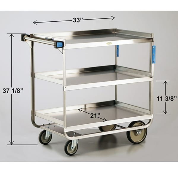 Stainless Steel Utility Cart; 700 Lb Capacity, 3 Shelf, 21