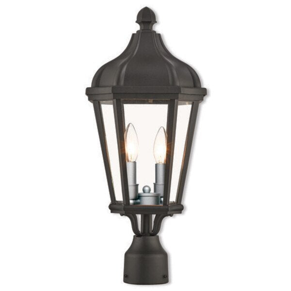 Morgan 2 Light Textured Black Outdoor Post Top Lantern