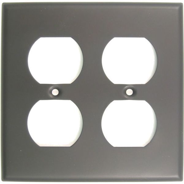 Double Receptacle Switch Plate, Number of Gangs: 2 Oil Rubbed Bronze Finish