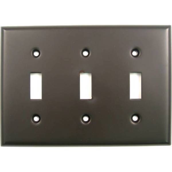 Triple Switch Plate, Number of Gangs: 3 Oil Rubbed Bronze Finish