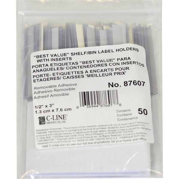 Label Holder, Self Adhesive, 1/2