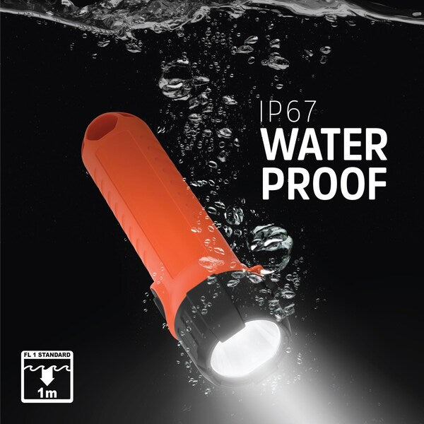 Orange No Led Industrial Handheld Flashlight, D, 60 lm