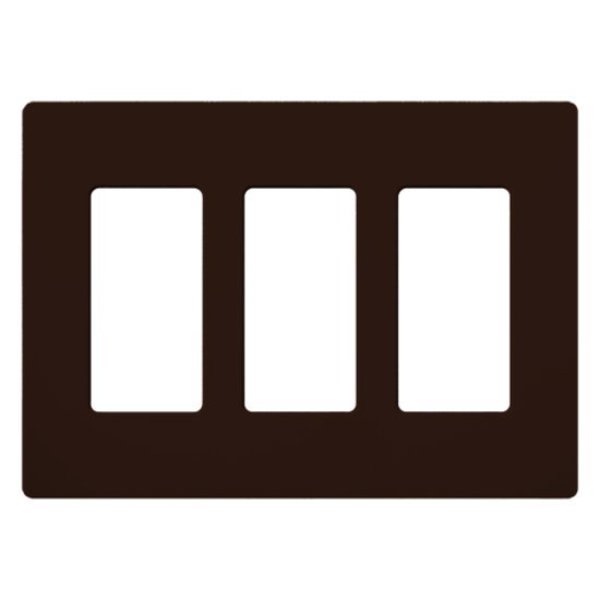 Designer Wall Plates, Number of Gangs: 3 Gloss Finish, Brown