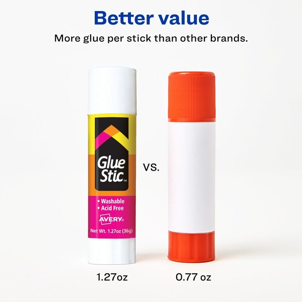 Glue Stic, Washable, Nontoxic, Permanent Adhesive, 1.27 oz.