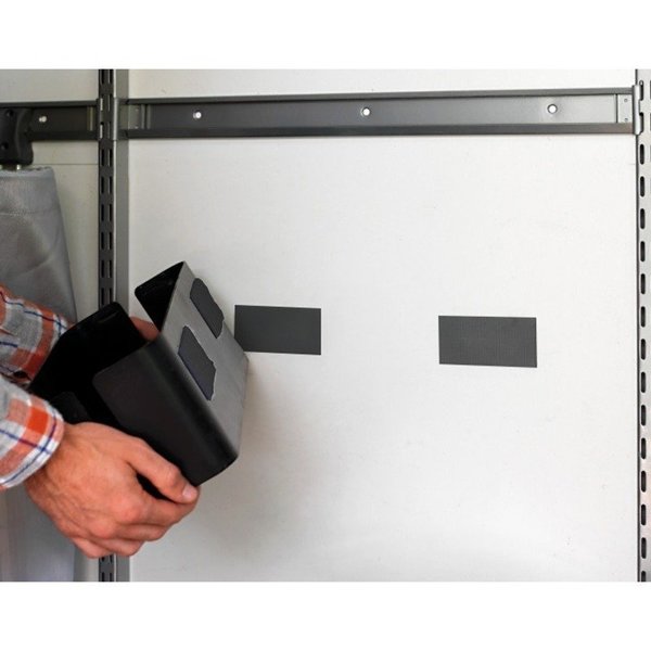 Reclosable Fastener, Rubber Adhesive, 4 in, 2 in Wd, Black