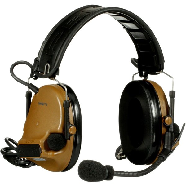Tactical Headset, Foldable, Dual Lead, Brn