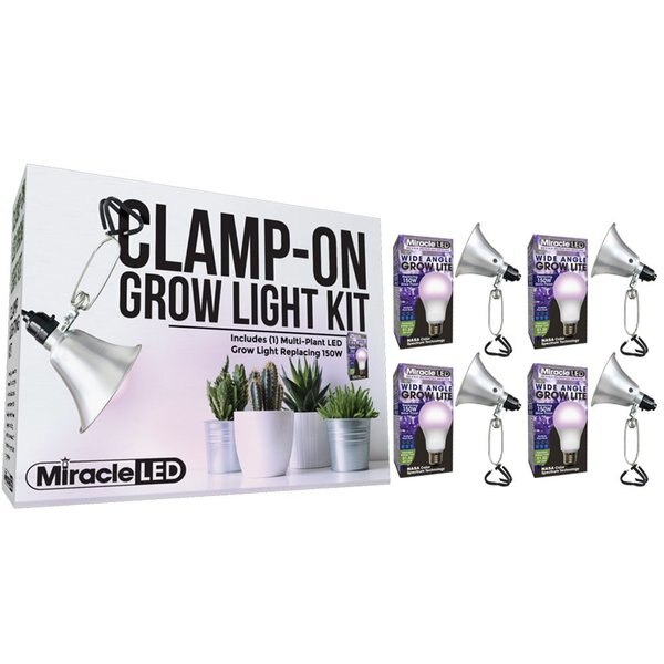 Wide Angle LED Clamp-On Grow Light, PK4