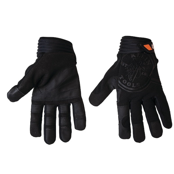 Mechanics Gloves, L, Black, Reinforced Padded, Fabric