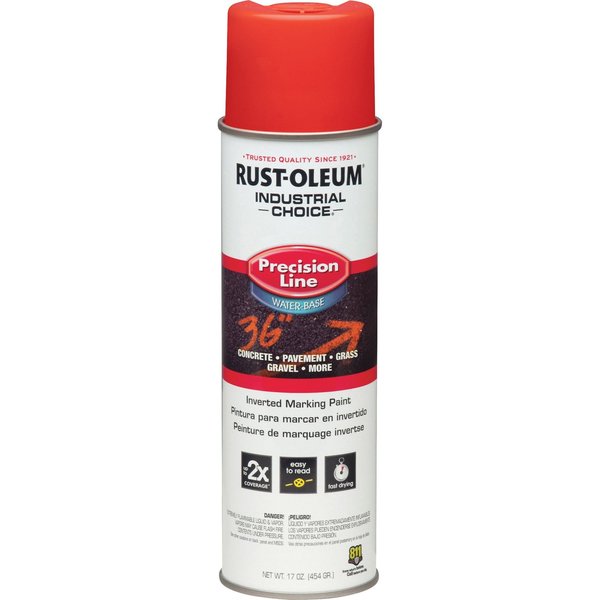 Inverted Marking Paint, 17 oz., Safety Red, Water -Based