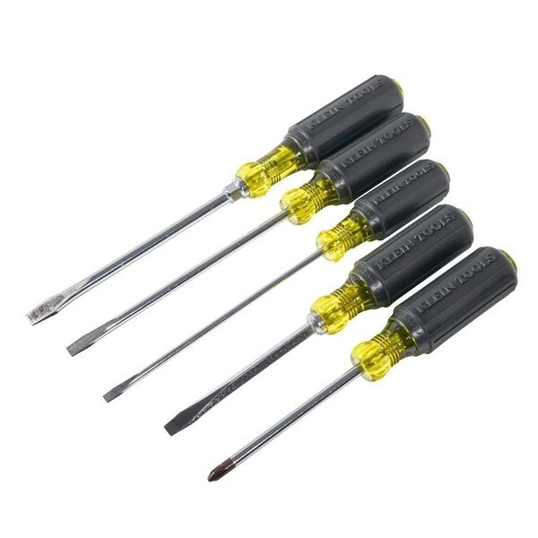 General Purpose Screwdriver Set, Slotted and Phillips Tip, Ergonomic Grip, 5-Piece