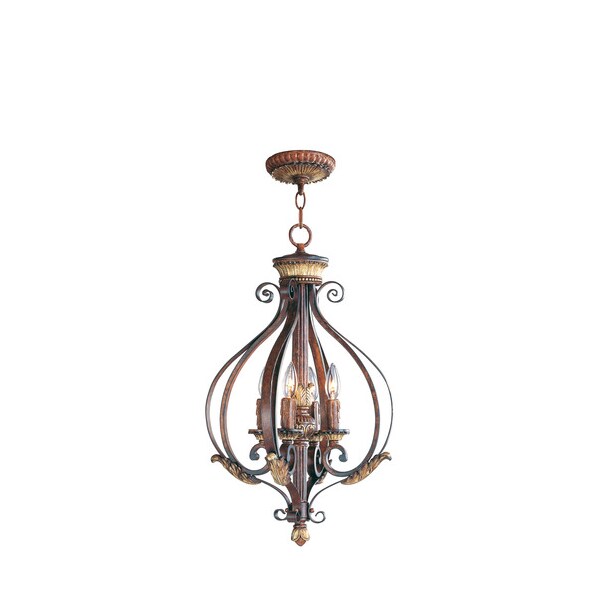 Villa Verona 4 Light Verona Bronze with Aged Gold Leaf Accents Foyer