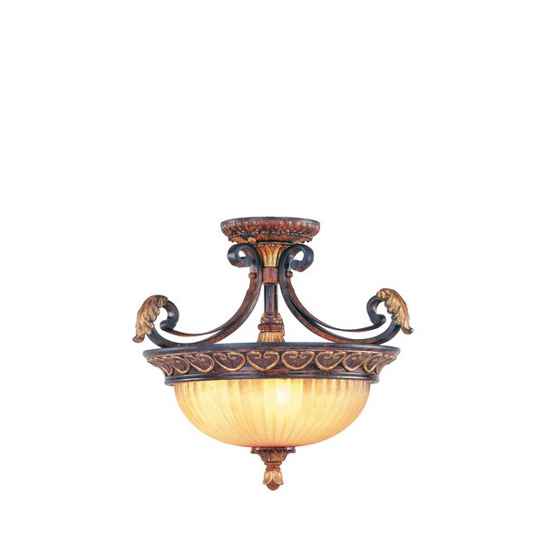 Villa Verona 3 Light Verona Bronze with Aged Gold Leaf Convertible