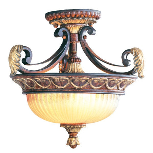 Villa Verona 2 Light Verona Bronze with Aged Gold Leaf Convertible