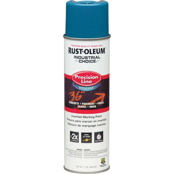 Inverted Marking Paint, 17 oz., Caution Blue, Water -Based