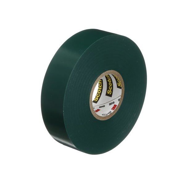 Vinyl Electrical Tape, 35, Scotch, 3/4 in W x 66 ft L, 7 mil thick, Green, 1 Pack