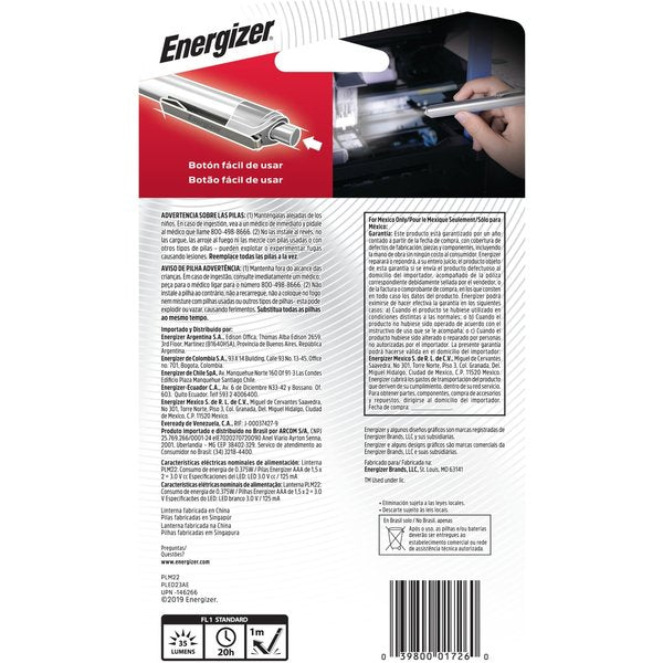 ENERGIZER LED 21 Lumens Silver Inspection Flashlight